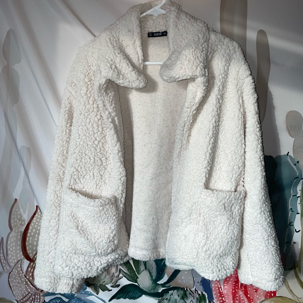 White Teddy jacket size small from SHEIN